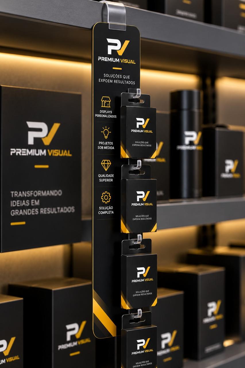 Organizador vertical de gôndola com ganchos para produto