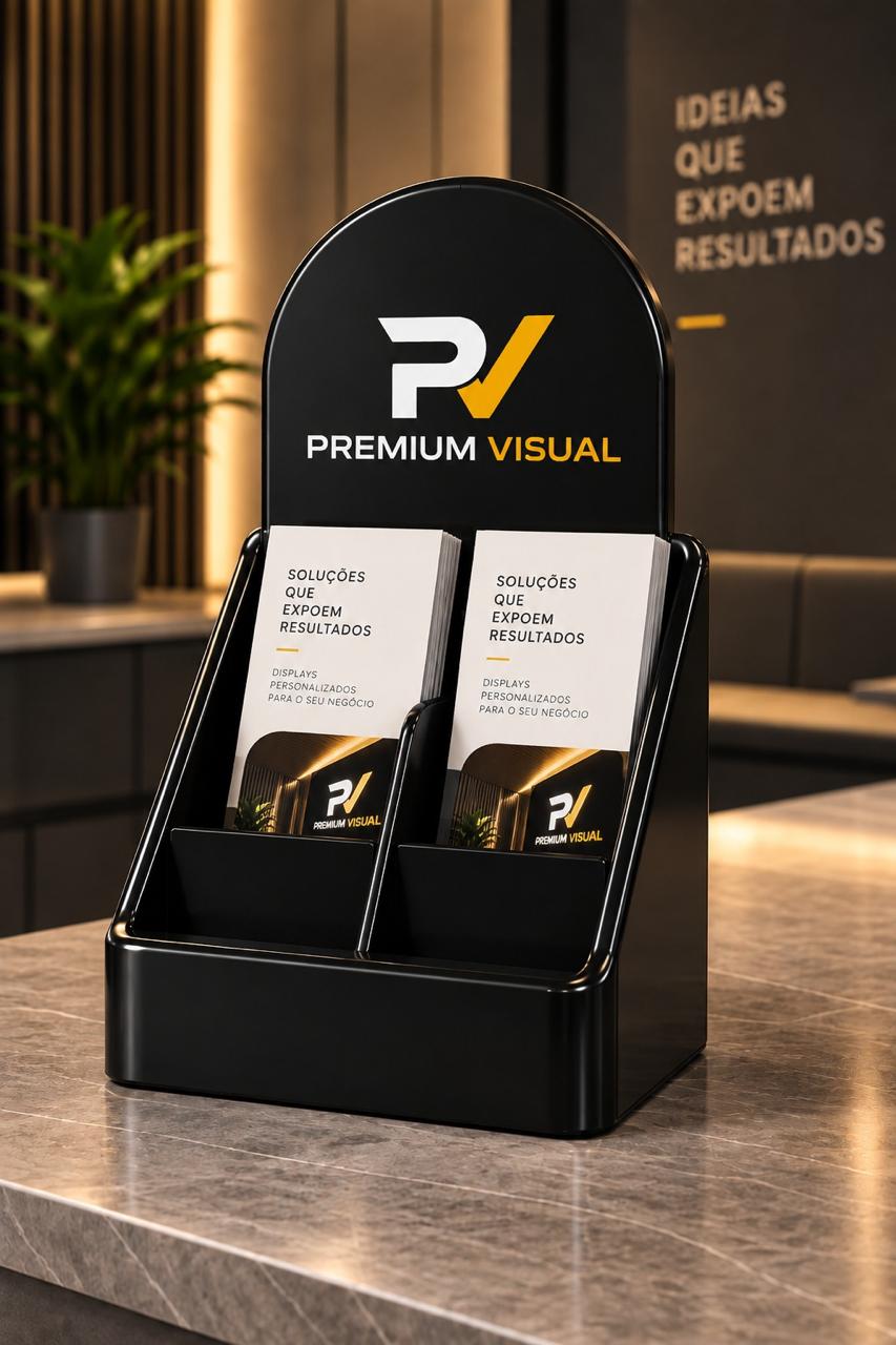 Porta-folhetos de balcão para material impresso