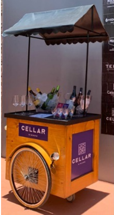 Carrinho gourmet para exposição de produto